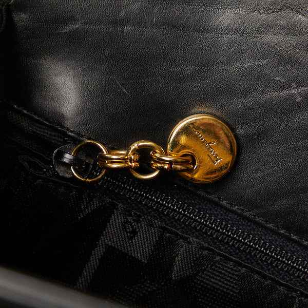 サルヴァトーレフェラガモ ガンチーニ チェーン ショルダーバッグ P210587 ブラック ゴールド レザー レディース Salvatore Ferragamo 【中古】