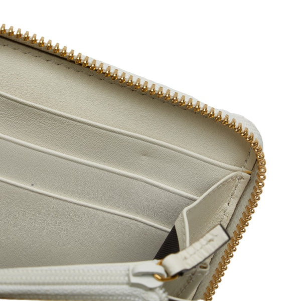 グッチ シルヴィ エンブロイダリー ラウンドファスナー 長財布 476083 ホワイト マルチカラー レザー レディース GUCCI 【中古】