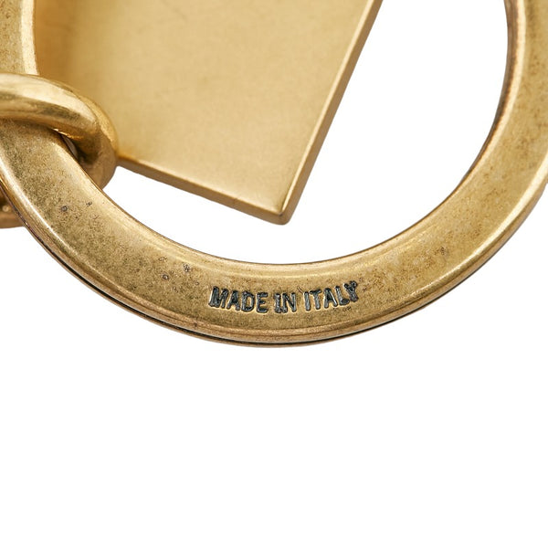 グッチ ヴィンテージラベルモチーフ キーホルダー キーリング バッグチャーム 495420 アンティークゴールド メタル メンズ GUCCI 【中古】