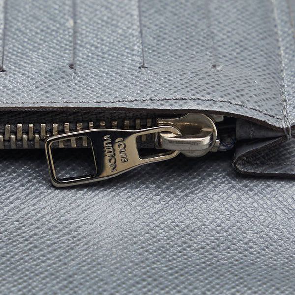ルイ ヴィトン タイガ  ポルトフォイユ ブラザ 長財布 M32653 グレー グラシエ レザー メンズ LOUIS VUITTON 【中古】