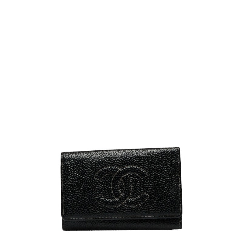 シャネル ココマーク キーケース ブラック キャビアスキン レディース CHANEL 【中古】