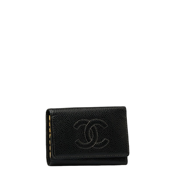 シャネル ココマーク キーケース ブラック キャビアスキン レディース CHANEL 【中古】