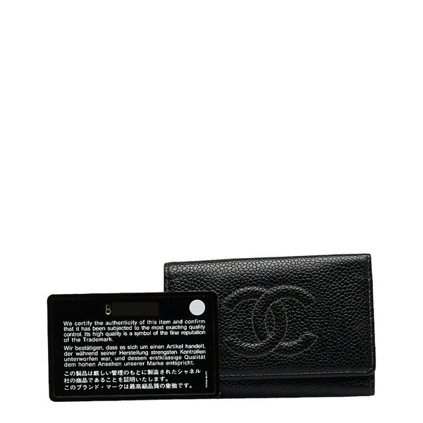 シャネル ココマーク キーケース ブラック キャビアスキン レディース CHANEL 【中古】