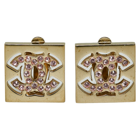 シャネル ココマーク ラインストーン イヤリング ゴールド メッキ レディース CHANEL 【中古】