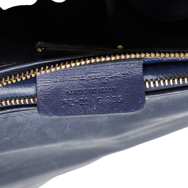 サルヴァトーレフェラガモ ガンチーニ ハンドバッグ FZ-21 G395 ブラック レザー レディース Salvatore Ferragamo 【中古】