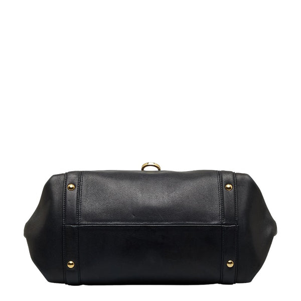 サルヴァトーレフェラガモ ガンチーニ ハンドバッグ FZ-21 G395 ブラック レザー レディース Salvatore Ferragamo 【中古】