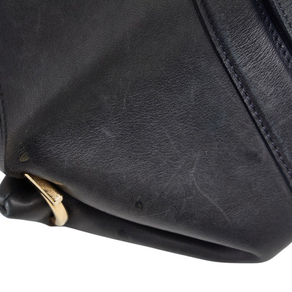 サルヴァトーレフェラガモ ガンチーニ ハンドバッグ FZ-21 G395 ブラック レザー レディース Salvatore Ferragamo 【中古】