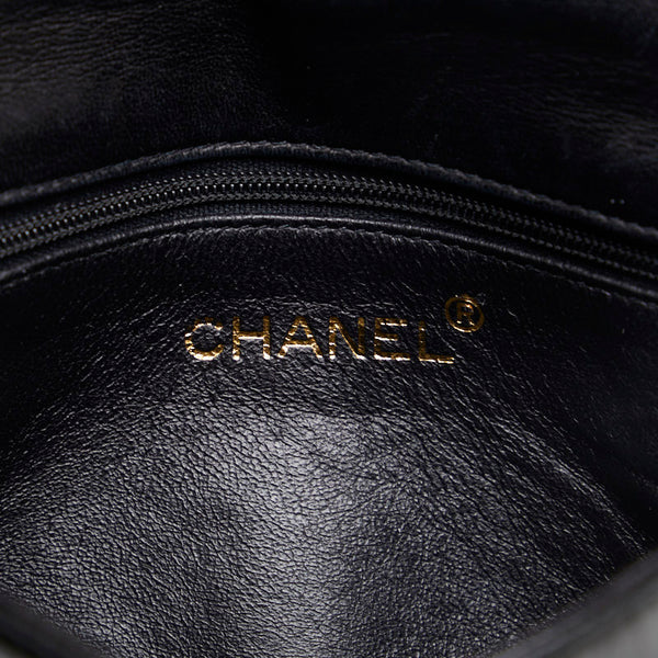 シャネル ココマーク ミニショルダーバッグ ブラック エナメル レディース CHANEL 【中古】