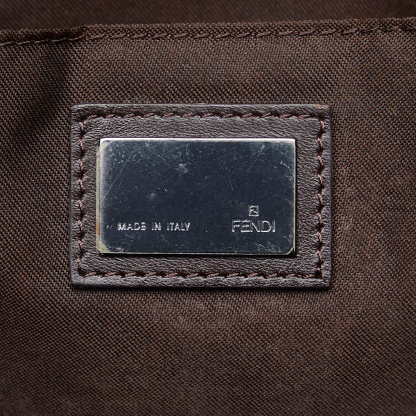 フェンディ ズッキーノ トートバッグ 8BH076 ブラウン キャンバス レザー レディース FENDI 【中古】