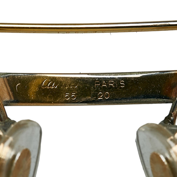 カルティエ 度入り トリニティ メガネ ゴールド ブラウン プラスチック メッキ レディース CARTIER 【中古】