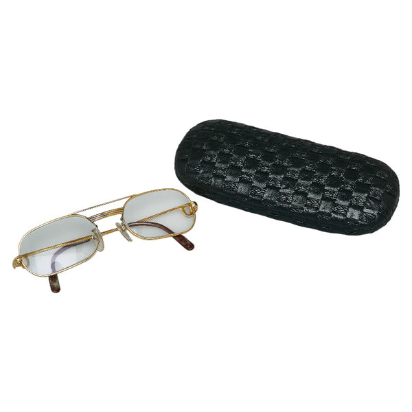 カルティエ 度入り トリニティ メガネ ゴールド ブラウン プラスチック メッキ レディース CARTIER 【中古】