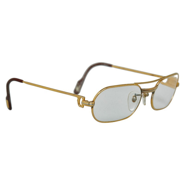 カルティエ 度入り トリニティ メガネ ゴールド ブラウン プラスチック メッキ レディース CARTIER 【中古】