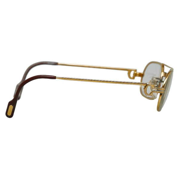 カルティエ 度入り トリニティ メガネ ゴールド ブラウン プラスチック メッキ レディース CARTIER 【中古】