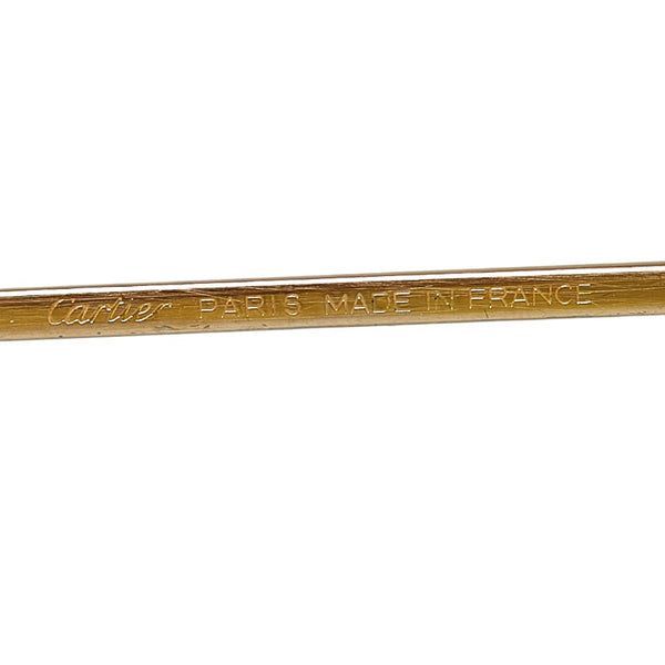 カルティエ 度入り トリニティ メガネ ゴールド ブラウン プラスチック メッキ レディース CARTIER 【中古】