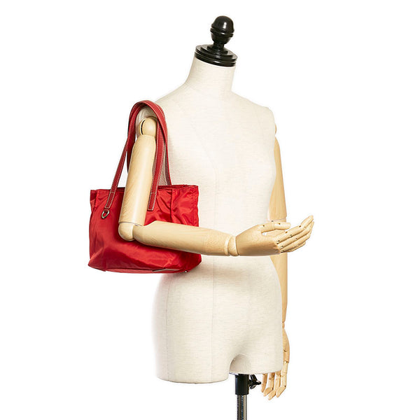 プラダ ハンドバッグ BR3262 レッド ROSSO ナイロン レザー レディース PRADA 【中古】