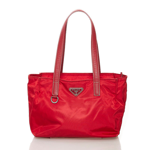 プラダ ハンドバッグ BR3262 レッド ROSSO ナイロン レザー レディース PRADA 【中古】
