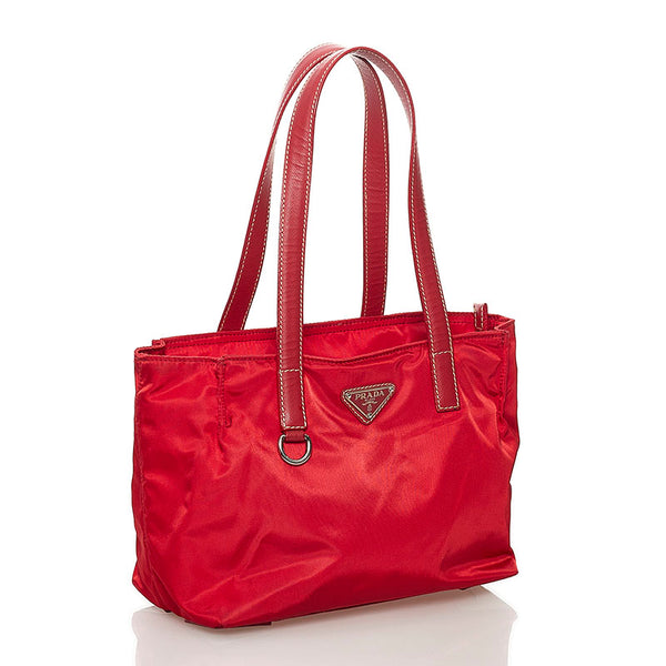 プラダ ハンドバッグ BR3262 レッド ROSSO ナイロン レザー レディース PRADA 【中古】