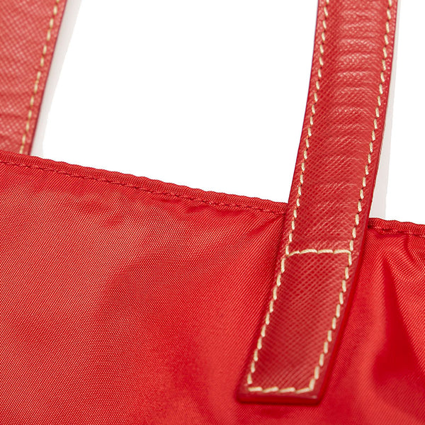 プラダ ハンドバッグ BR3262 レッド ROSSO ナイロン レザー レディース PRADA 【中古】