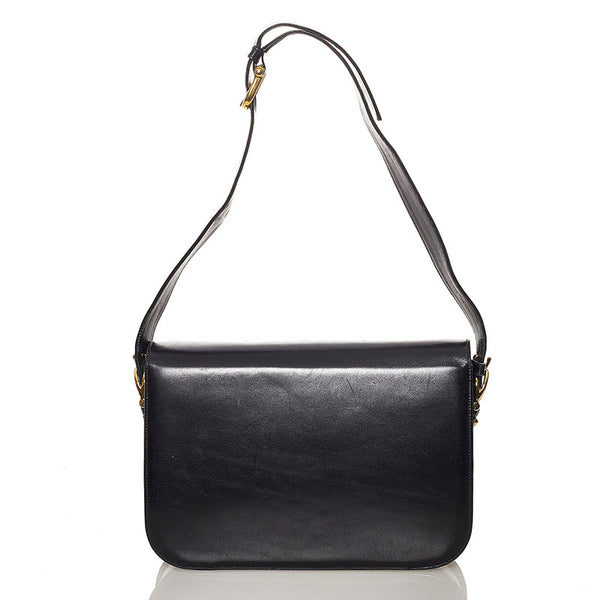 セリーヌ 馬車金具 ショルダーバッグ ブラック レザー レディース CELINE 【中古】