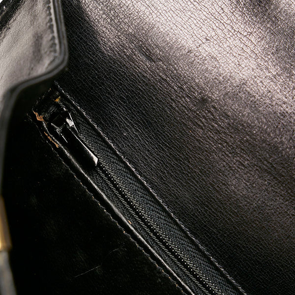 セリーヌ 馬車金具 ショルダーバッグ ブラック レザー レディース CELINE 【中古】