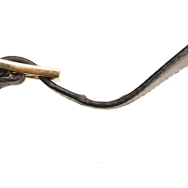 グッチ GGキャンバス ショルダーバッグ ブラック ベージュ レザー キャンバス レディース GUCCI 【中古】