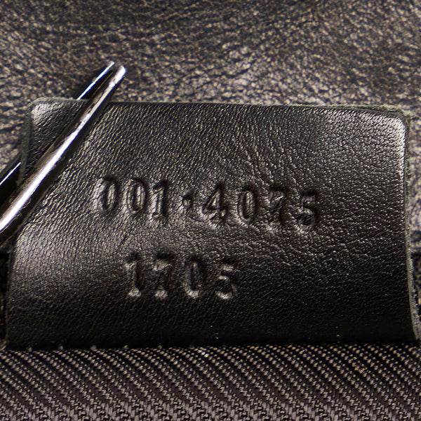 グッチ GGキャンバス ショルダーバッグ ブラック ベージュ レザー キャンバス レディース GUCCI 【中古】