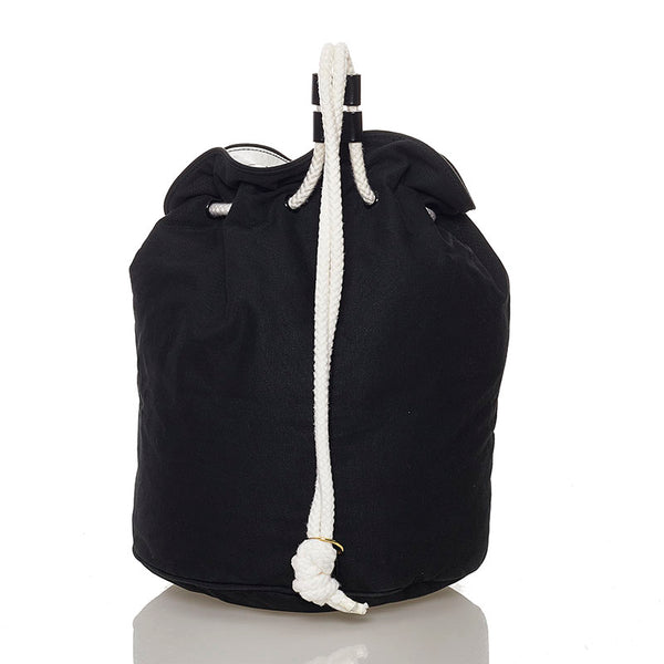 シャネル ノベルティ ショルダーバッグ ブラック ホワイト キャンバス レディース CHANEL 【中古】