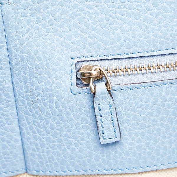 グッチ スウィング トートバッグ 354397 アイボリー ブルー キャンバス レザー レディース GUCCI 【中古】