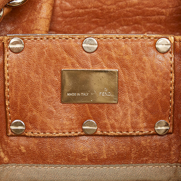 フェンディ チェーン ハンドバッグ 8BR616 ブラウン レザー レディース FENDI 【中古】