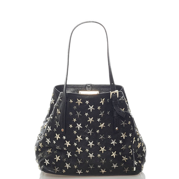 ジミーチュウ スタースタッズ ハンドバッグ ブラック レザー レディース JIMMY CHOO 【中古】