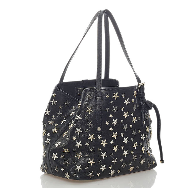 ジミーチュウ スタースタッズ ハンドバッグ ブラック レザー レディース JIMMY CHOO 【中古】