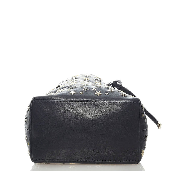 ジミーチュウ スタースタッズ ハンドバッグ ブラック レザー レディース JIMMY CHOO 【中古】