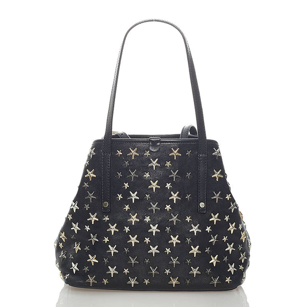 ジミーチュウ スタースタッズ ハンドバッグ ブラック レザー レディース JIMMY CHOO 【中古】