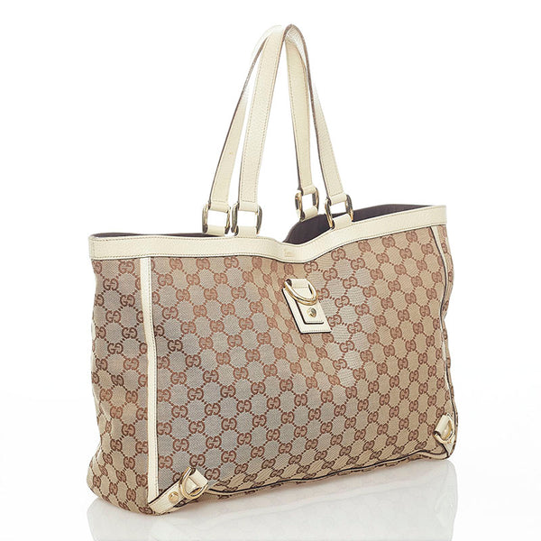 グッチ GGキャンバス アビー ハンドバッグ トートバッグ 141472 ベージュ キャンバス レザー レディース GUCCI 【中古】