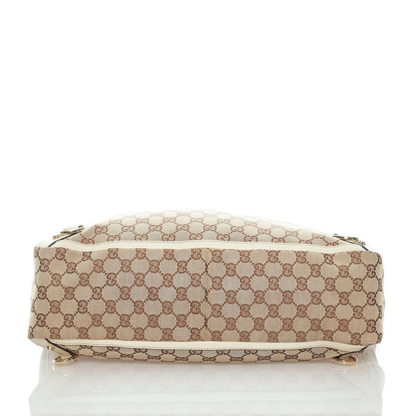 グッチ GGキャンバス アビー ハンドバッグ トートバッグ 141472 ベージュ キャンバス レザー レディース GUCCI 【中古】
