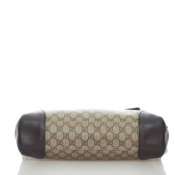 グッチ GGスプリーム 斜め掛け ショルダーバッグ 110054 ベージュ ブラウン PVC レザー レディース GUCCI 【中古】