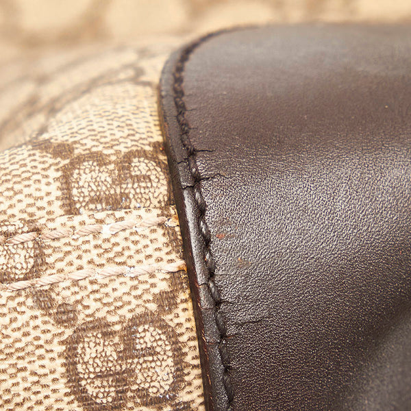 グッチ GGスプリーム 斜め掛け ショルダーバッグ 110054 ベージュ ブラウン PVC レザー レディース GUCCI 【中古】