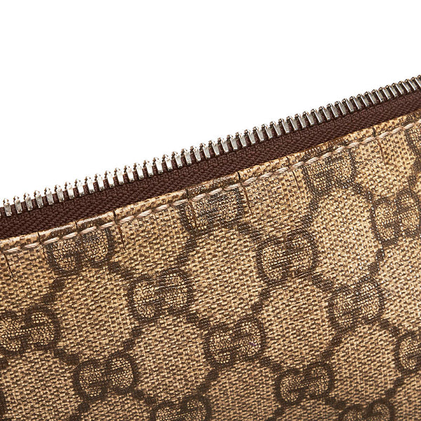 グッチ GGスプリーム 斜め掛け ショルダーバッグ 110054 ベージュ ブラウン PVC レザー レディース GUCCI 【中古】