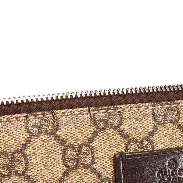 グッチ GGスプリーム 斜め掛け ショルダーバッグ 110054 ベージュ ブラウン PVC レザー レディース GUCCI 【中古】