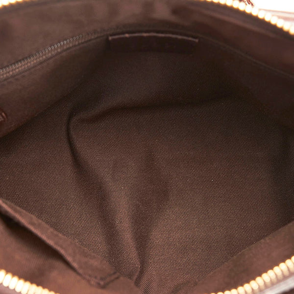 グッチ GGキャンバス アビー ミニ ハンドバッグ 146245 ベージュ ブラウン キャンバス レザー レディース GUCCI 【中古】