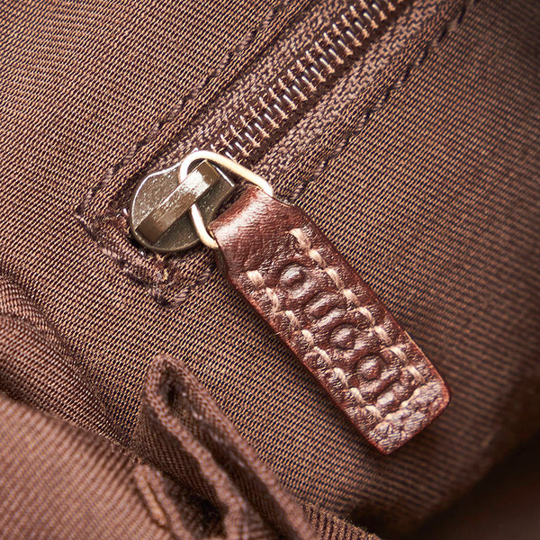 グッチ GGキャンバス アビー ミニ ハンドバッグ 146245 ベージュ ブラウン キャンバス レザー レディース GUCCI 【中古】