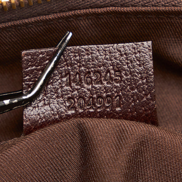 グッチ GGキャンバス アビー ミニ ハンドバッグ 146245 ベージュ ブラウン キャンバス レザー レディース GUCCI 【中古】