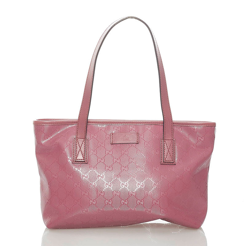 グッチ GGインプリメ ハンドバッグ トートバッグ 211138 ピンク PVC レザー レディース GUCCI 【中古】