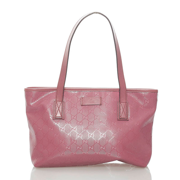 グッチ GGインプリメ ハンドバッグ トートバッグ 211138 ピンク PVC レザー レディース GUCCI 【中古】