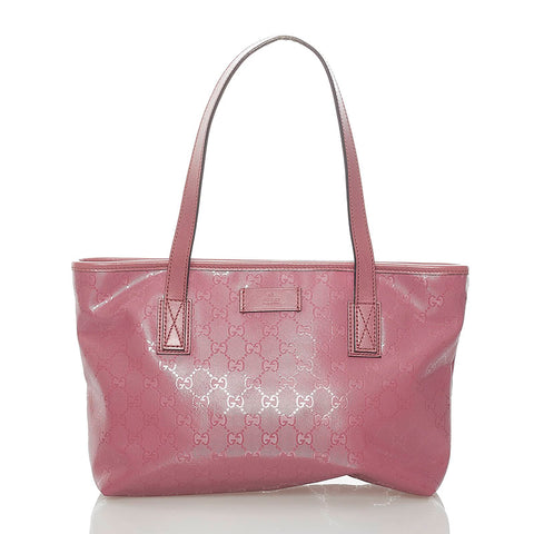 グッチ GGインプリメ ハンドバッグ トートバッグ 211138 ピンク PVC レザー レディース GUCCI 【中古】