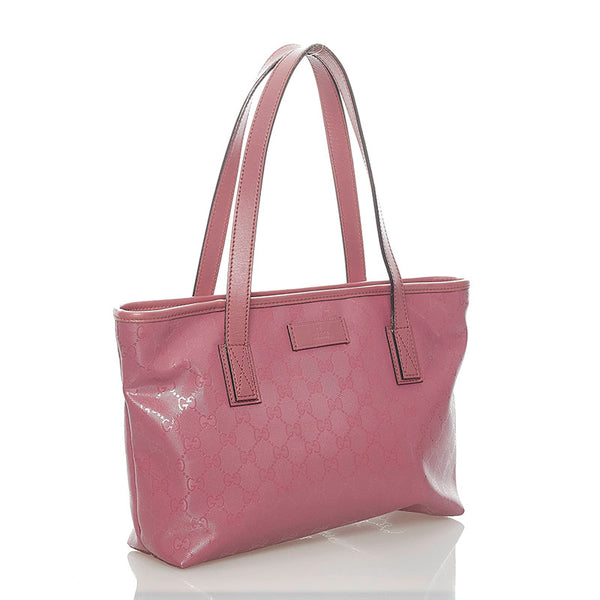 グッチ GGインプリメ ハンドバッグ トートバッグ 211138 ピンク PVC レザー レディース GUCCI 【中古】