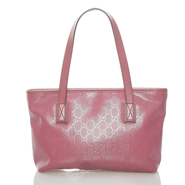 グッチ GGインプリメ ハンドバッグ トートバッグ 211138 ピンク PVC レザー レディース GUCCI 【中古】