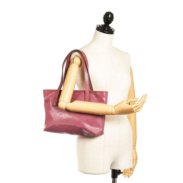 グッチ GGインプリメ ハンドバッグ トートバッグ 211138 ピンク PVC レザー レディース GUCCI 【中古】
