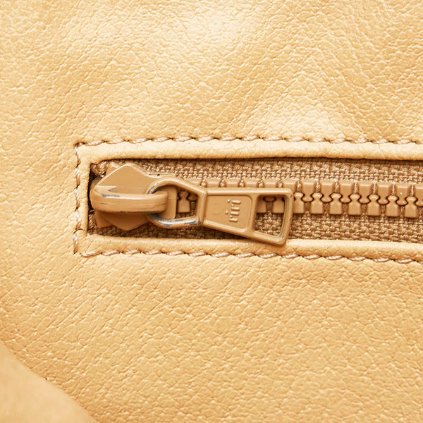 セリーヌ マカダム 斜め掛け ショルダーバッグ ベージュ ブラウン PVC レザー レディース CELINE 【中古】