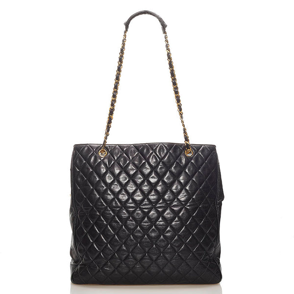 シャネル マトラッセ チェーン ショルダーバッグ ブラック レザー レディース CHANEL 【中古】